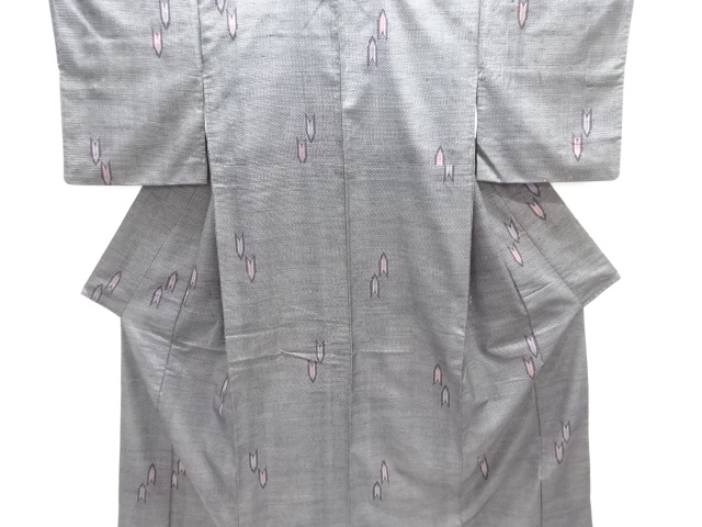 JAPANESE KIMONO / ANTIQUE YABANE PATTERN WOVEN TSUMUGI KIMONO